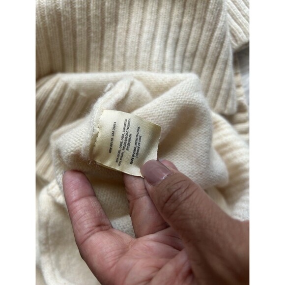 Anthropologie Moth Women’s Size M Ivory Cable Knit Hooded Sweater - Picture 4 of 7